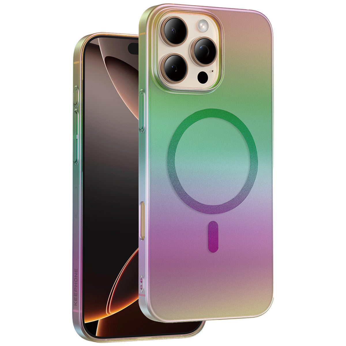 Keephone Apple iPhone 16 Pro Fantasia Gökkuşağı Magsafe Kılıf